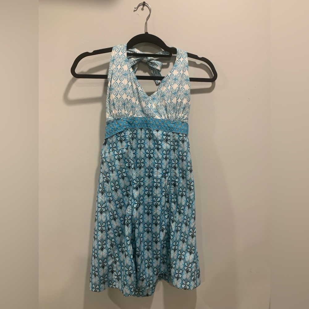 Athleta Blue and White Mini Dress